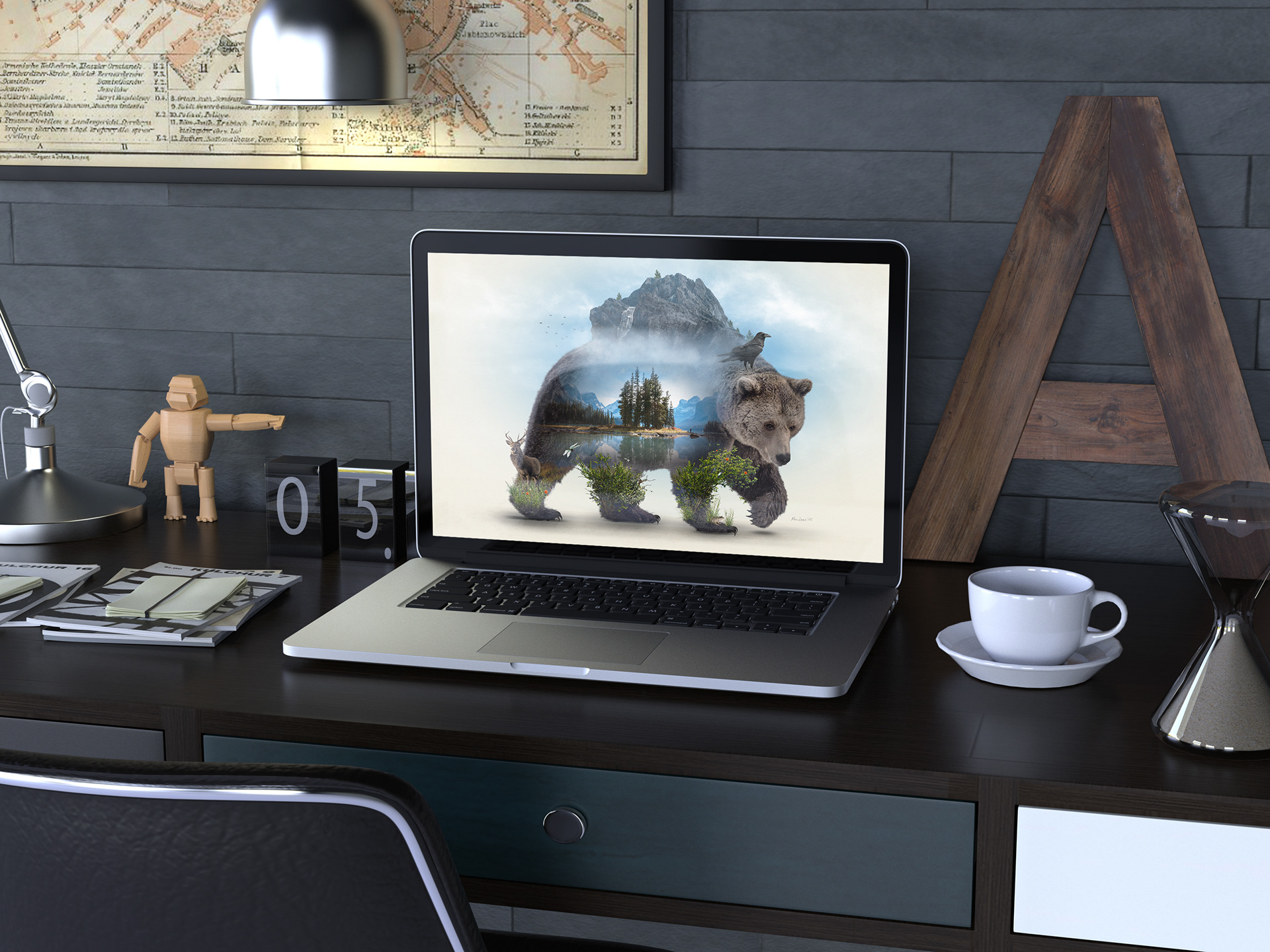 Artwork rendered on a digital screen